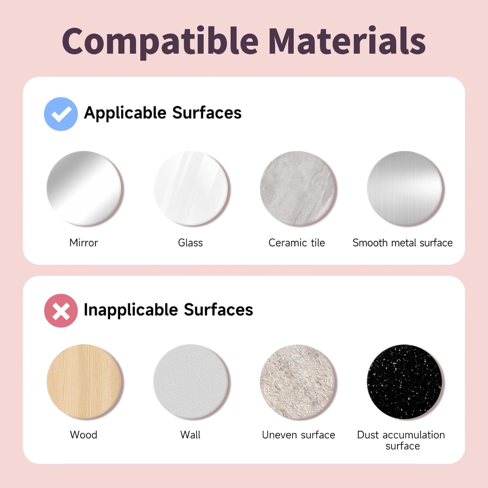 Paquete de 4 fundas de silicona con ventosa de doble cara, agarre adhesivo para teléfono celular, accesorios de teléfono manos libres para selfies y videos, transparente, rosa, negro y blanco