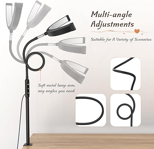 Miniatura 3 de Luz de media luna con abrazadera, lámpara de mesa LED de manicura, lámpara de escritorio para escritorio de uñas, extensiones de pestañas, cuidado