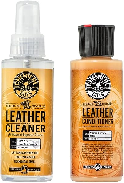 Chemical Guys Leather Cleaner Conditioner Kit 4 oz bottles