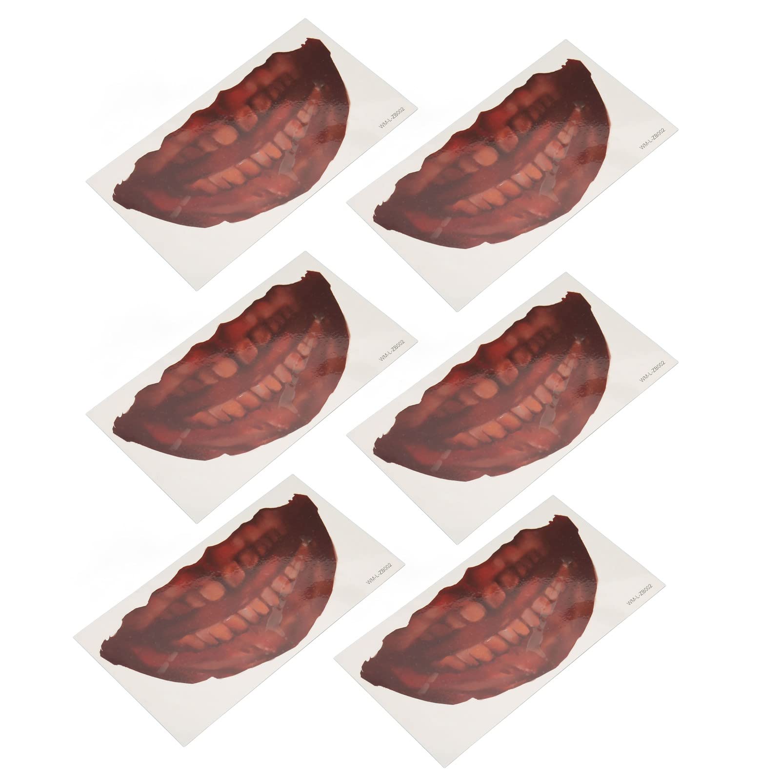 Halloween Face Tattoos Scars Mouth Tattoo Paper Safe Temporary 6 Sheets Looking Sweatproof Skin-friendly for Party (WM-L-ZB002)