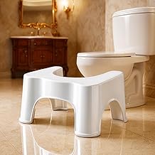 PARASNATH Squat Toilet Stool for Commode 8 Inch White Colour - Natural Squatting Support for Healthy Elimination and Reduced Strain with Durable - Made in India
