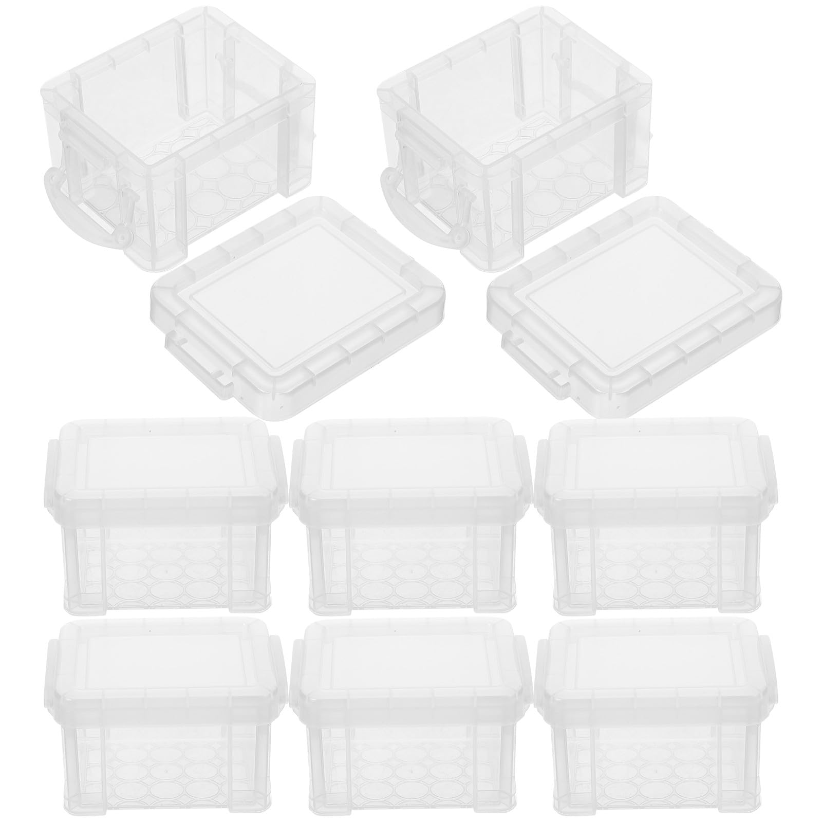 Boîtes de rangement transparentes plastique : petites boîtes empilables avec couvercles pour bijoux
