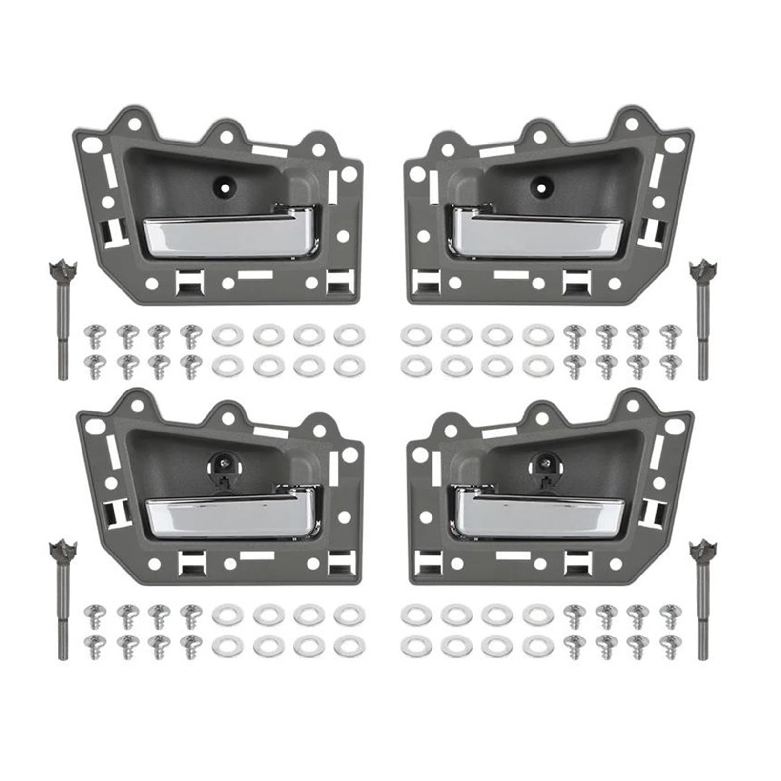 KMAGE Interior Door Handle 1JV461J3AA 1JV471J3AA 5HR421J3AK 5HR411J3AK Car Interior Door Handle for Jeep for Grand Cherokee 2005-2010(4 Pieces Chrome)