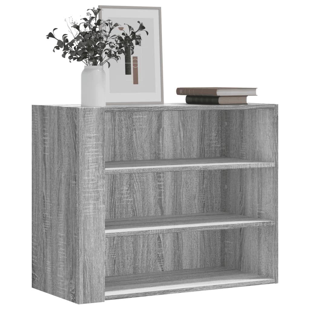Armario de pared de madera de ingeniería gris Sonoma estantes robustos de alta resistencia