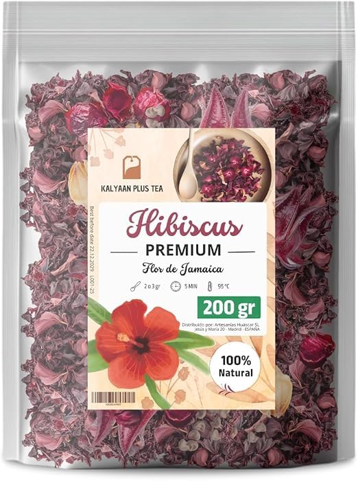 KALYAAN plus Tea - Flor de Jamaica 200Gr - Te de hibisco - Hibisco flor de Jamaica para adelgazar - Infusiones Detox - Hibiscus