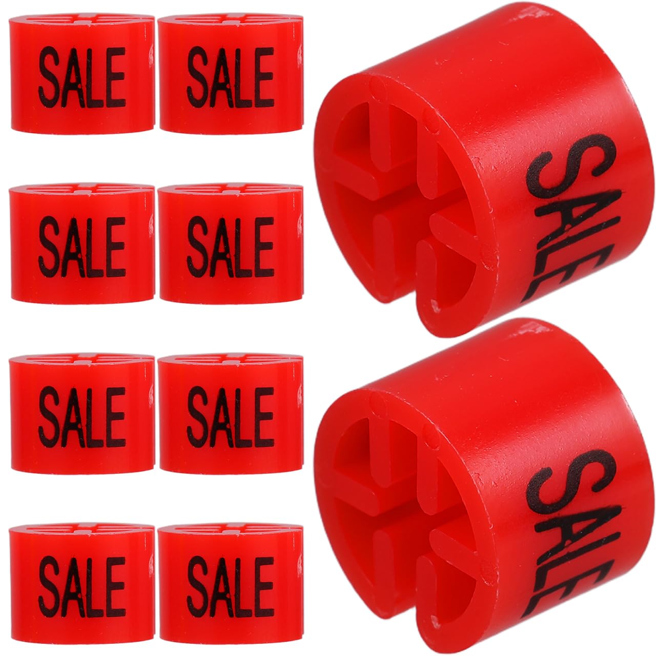 Cabilock Kleiderbügel Größenmarkierung 100 Stück Farbcodierte Kunststoff Sale Tags Rote Markierung Für 2-4 Mm Drahtbügel Praktische Größenclips Zur Kleidung Organisation Im Einzelhandel