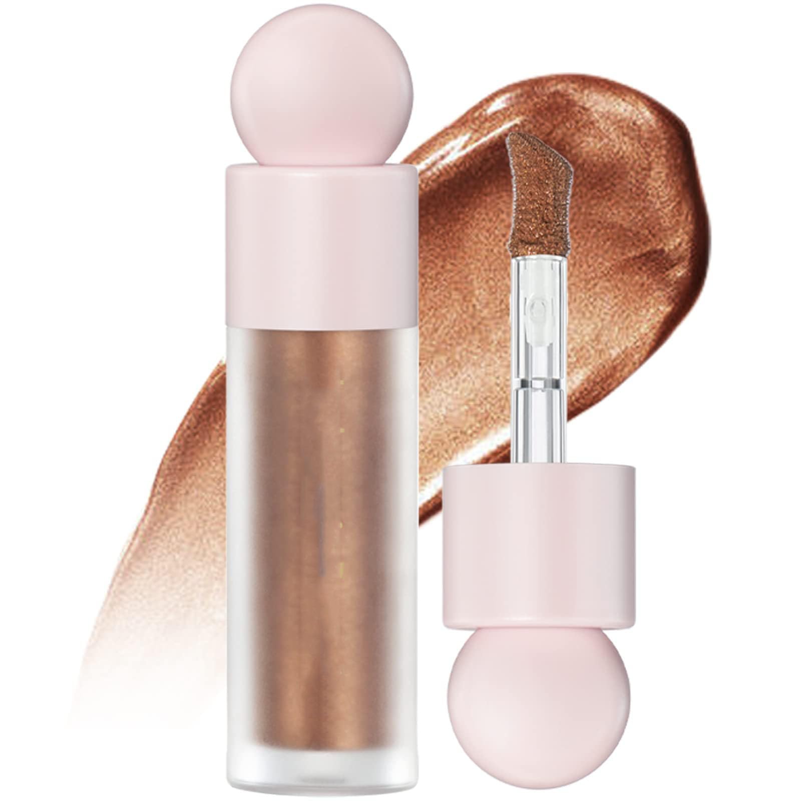 Parlberd Liquid Highlighter Makeup, Face Highlighter Bronzer Makeup Stick, Natural Glossy Finish, Waterproof Smooth Highlight Face Illuminator,Silky Natural Glow Makeup Sparkly Highlighters for Face