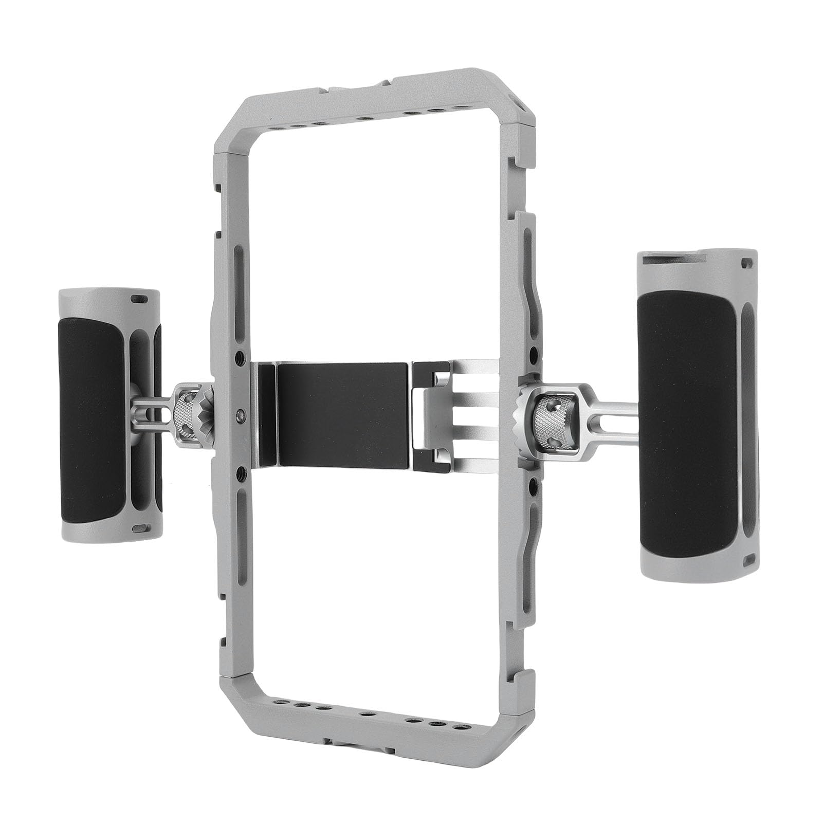 Telefono Video Rig Cage Doppio Stabilizzatore Portatile con Impugnature in Silicone Custodia Cinematografica per Smartphone in Lega di Alluminio per Vlog in Streaming Live