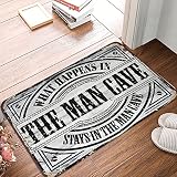 PITFS Tappetino con scritta "Fall Welcome Outdoor, What Happens In The Man Cave Stays In The Man", zerbino per esterni (40 x 60 cm)