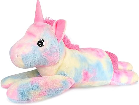 SuzziPals 43 inch Giant Unicorn Stuffed Animal, Lifelike Giant Plush Unicorn Toys for Stress Relief & Companion, Soft Big Stuffed Animals, Rainbow Unicorns Big Plushies Gifts for Kids Adults