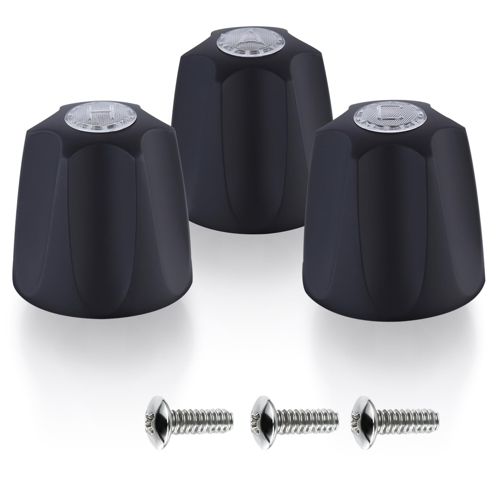 Photo 1 of Shower Knobs 3 Piece Replacement Compatible with Price Pfister Windsor Tub and Shower Faucets,Shower Faucet Handle Replacement,3 Pieces Hot Cold and Diverter Shower Handles Replacement (Matte Black)