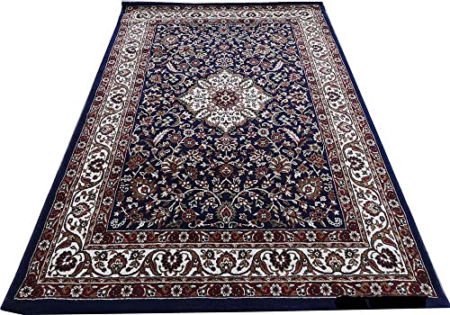 Image of Thick n Soft Acrylic Carpets for Home Living Room Bedroom with 12 MM Pile Height Thickness 4 Feet x 6 Feet Blue Colour