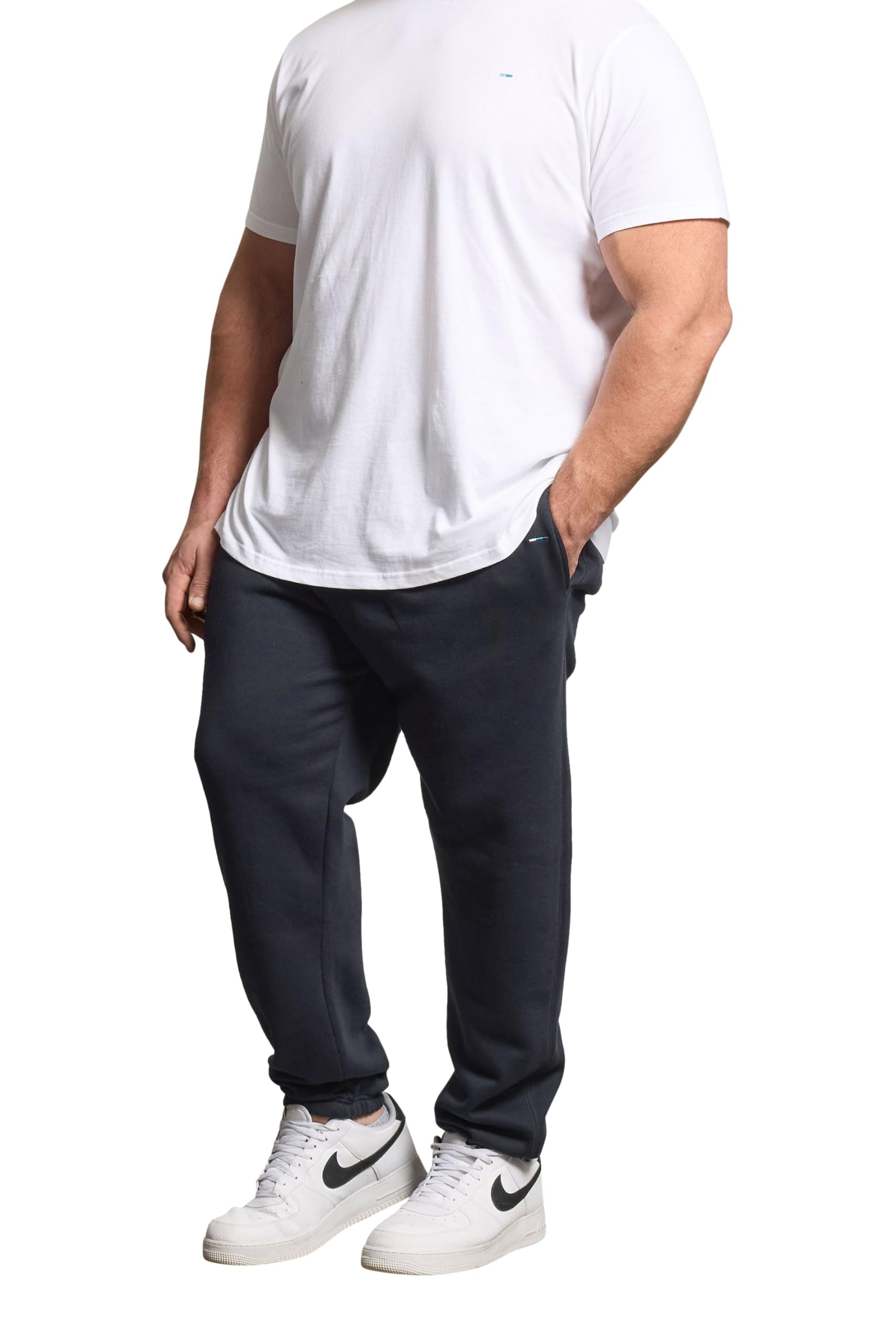Badrhino Men's Blue Big & Tall Navy Essential Joggers - Plus Size Curve