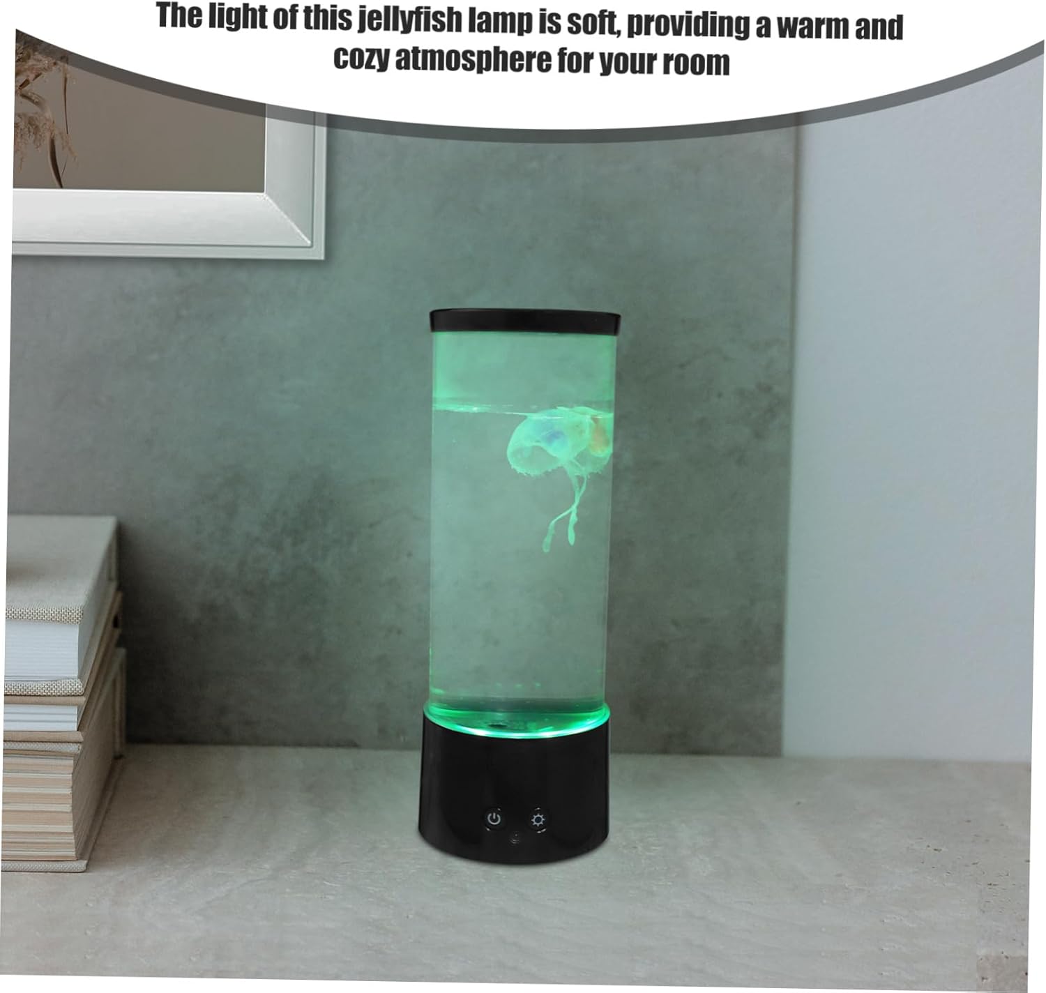 Vaguelly 1 Set LED Jellyfish Night Lamp Remote Control Aquarium Night Light for Bedroom Living Room Cozy Decoration Gentle Eye Caring Glow Present Option