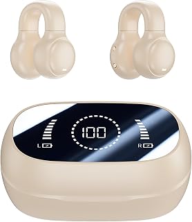 Ertuly Ear Clips Ear Buds Clip On Ear Buds Ear Clip Bone Conduction Headphones Bluetooth for Android iPhone, Mini Light-Weight Wireless Clip On Headphones for Sports Running Cycling Workout, Skin