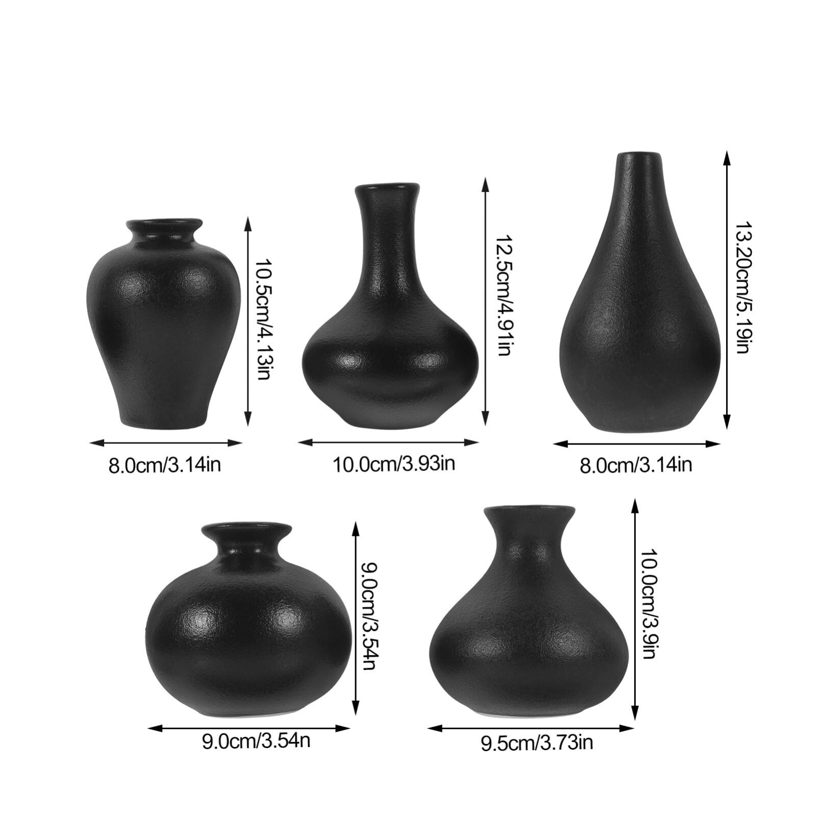 Alipis 5kawałki Mini Wazonów Ceramicznych Stylu Zen Urokliwe Dekoracje Do Kwiatów Lub Do Użytku Domowego Wysokiej Jakości i Kompozycji Kwiatowych