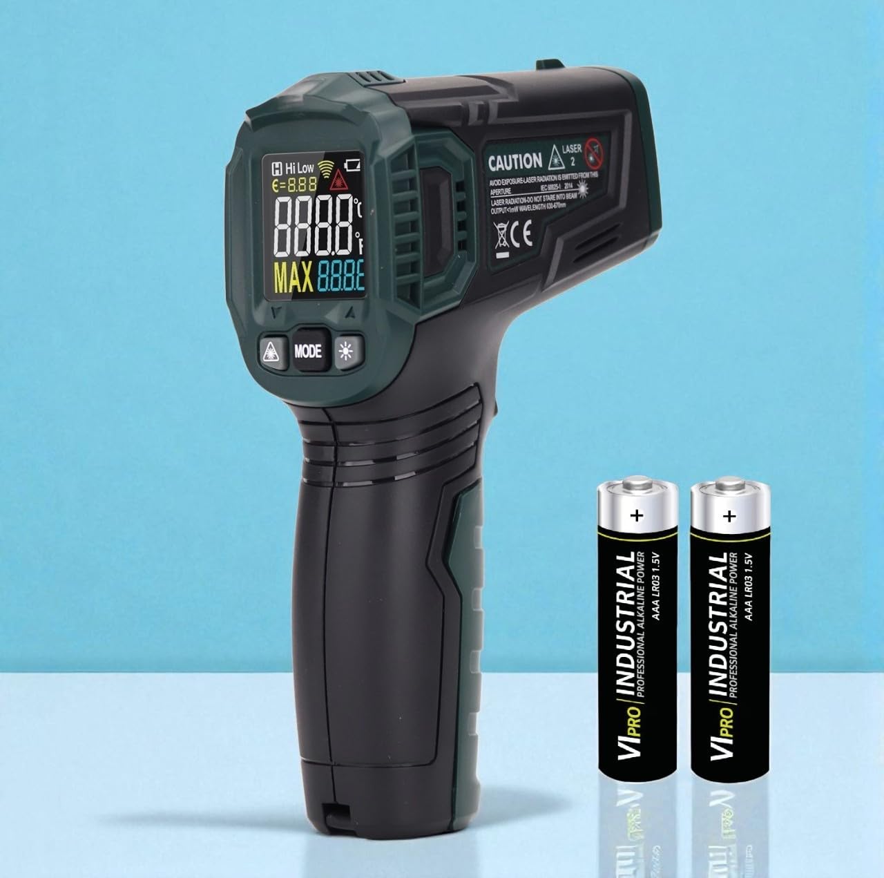 HTC MTX-1 Circular Laser Auto Power Off (APO) Colour LED Display High Alarm Indicators 550˚C Infrared Pyrometer-image-7