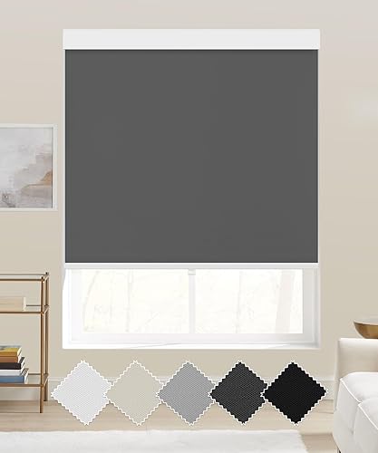 Miniatura 1 de BlinDecor Persianas enrollables opacas para ventanas, 29 x 72 pulgadas, para dormitorio interior, persianas enrollables sin cordón con protección UV