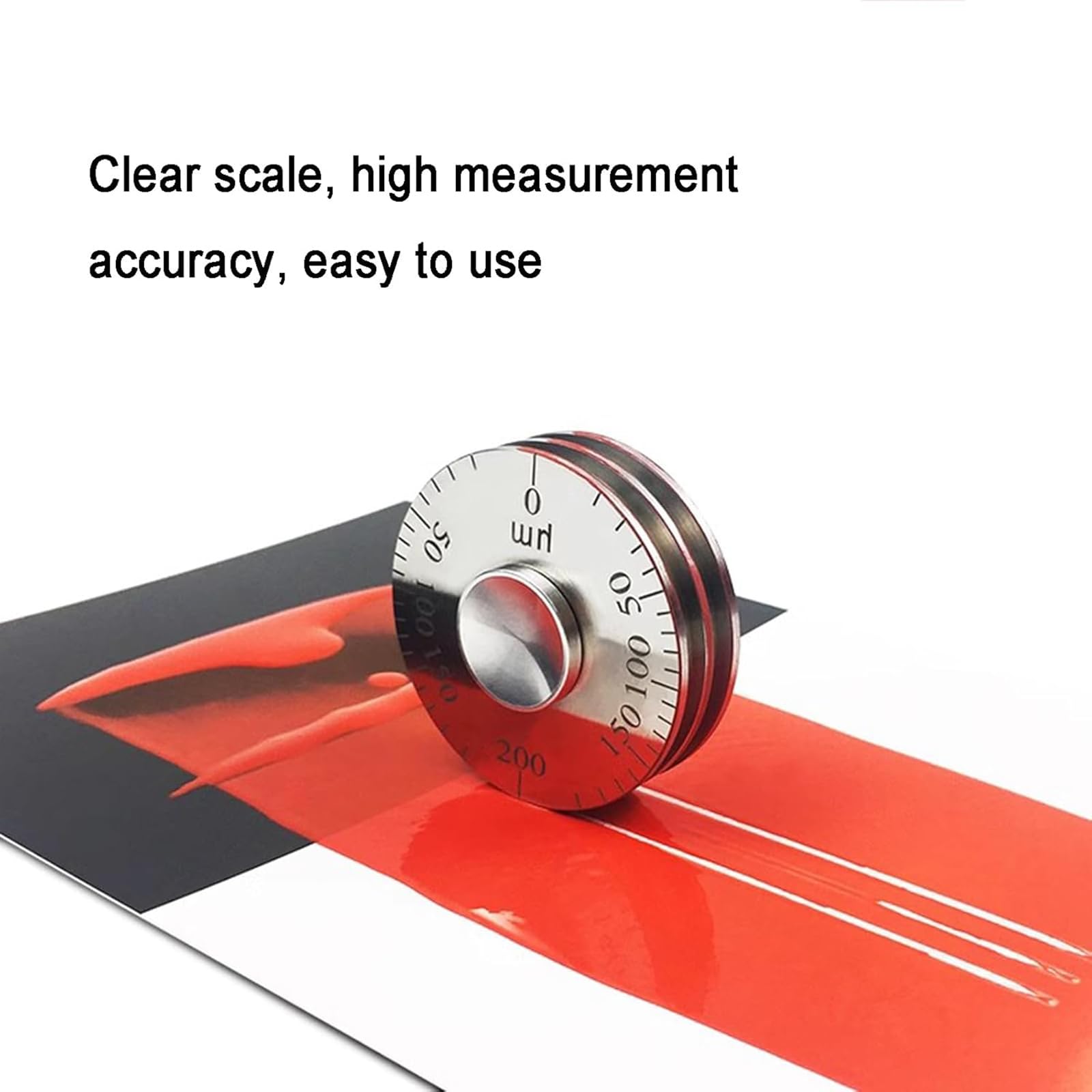 LHQYA Stainless Steel Wet Film Thickness Gauge, Wheel Type Wet Film Thickness Gauge with Clear Scale, Reading is Intuitive/High Measurement Accuracy, for Construction