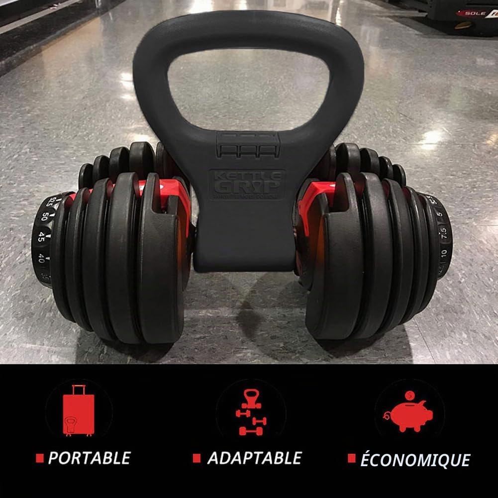Kettlebell Grip réglable, portable, équipement d'entraînement de voyage, pour sac de gym, crossfit WOD, haltérophilie, bodybuilding, poids lâche | pinces pour dumbells |