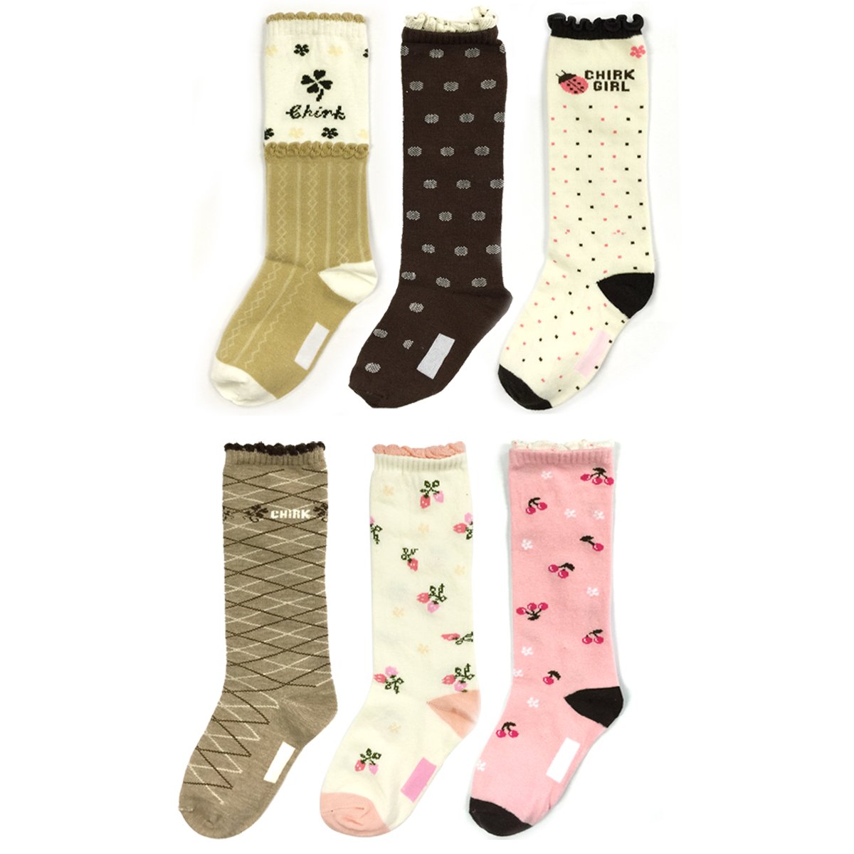 Bowbear Baby Girls 6-Pair Knee-High Cutie-Pie Socks