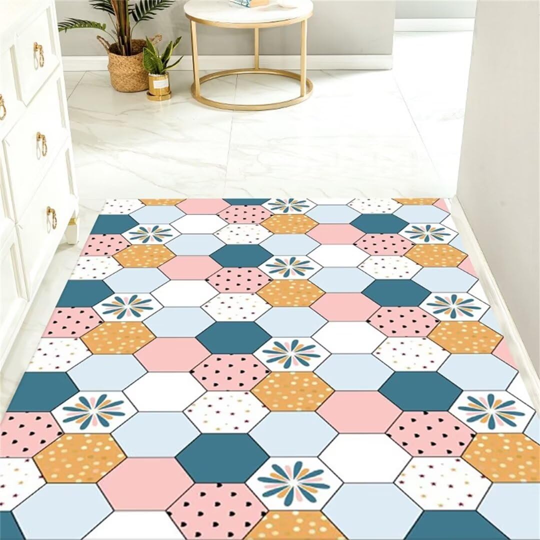 Tapis cuisine accessoire cuisine rose 70x140cm tapis de décoration maison