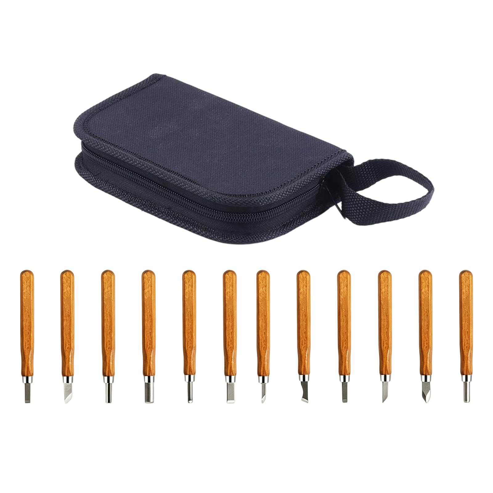 12Pcs Wood Carving Cutter Set Handle Chisels Woodworking Carving Set Art Cutter Woodworking with Storage Case Accuracy Wood