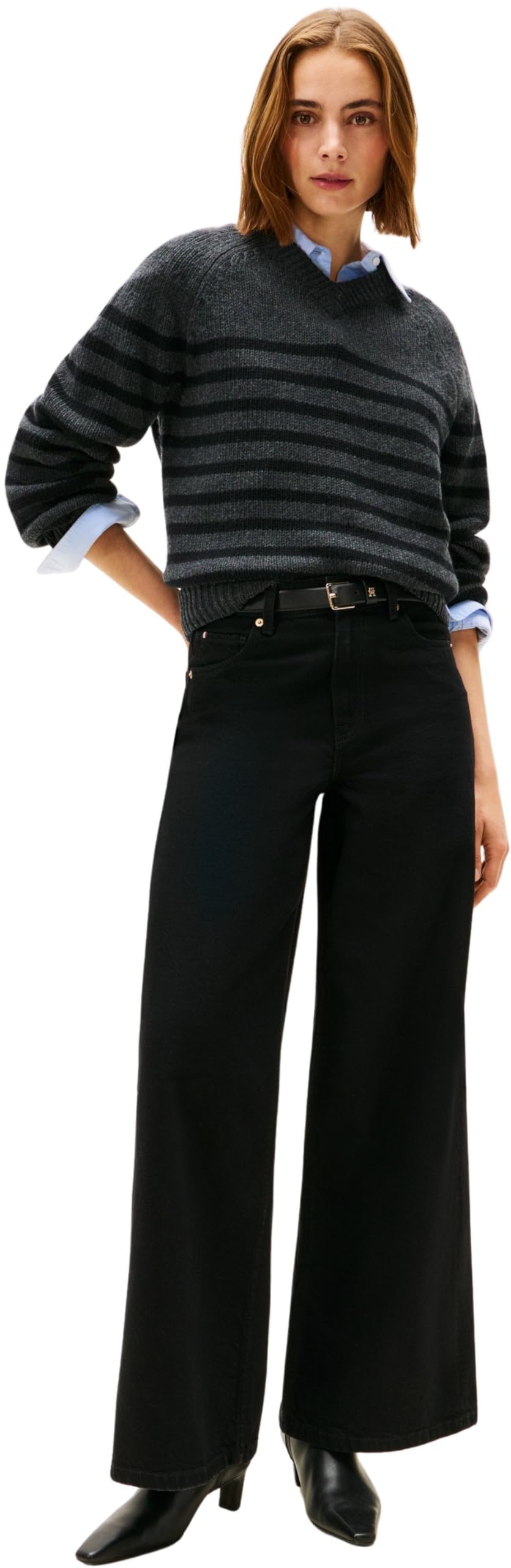 Tommy Hilfiger Damen Jeans Hose Black 70'S Wide Leg