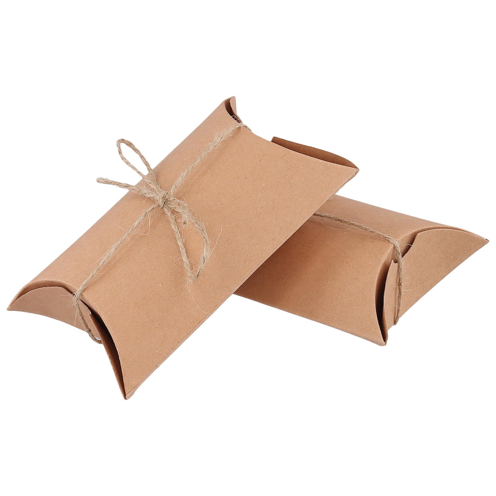 KEILEOHO Petite Boite Cadeau Lot de 150 Boîtes à Dragées en Papier Kraft Marron avec Ficelle de Jute - 13 x 8,8 x 3,5 cm - Pour Mariage, Anniversaire, Fête