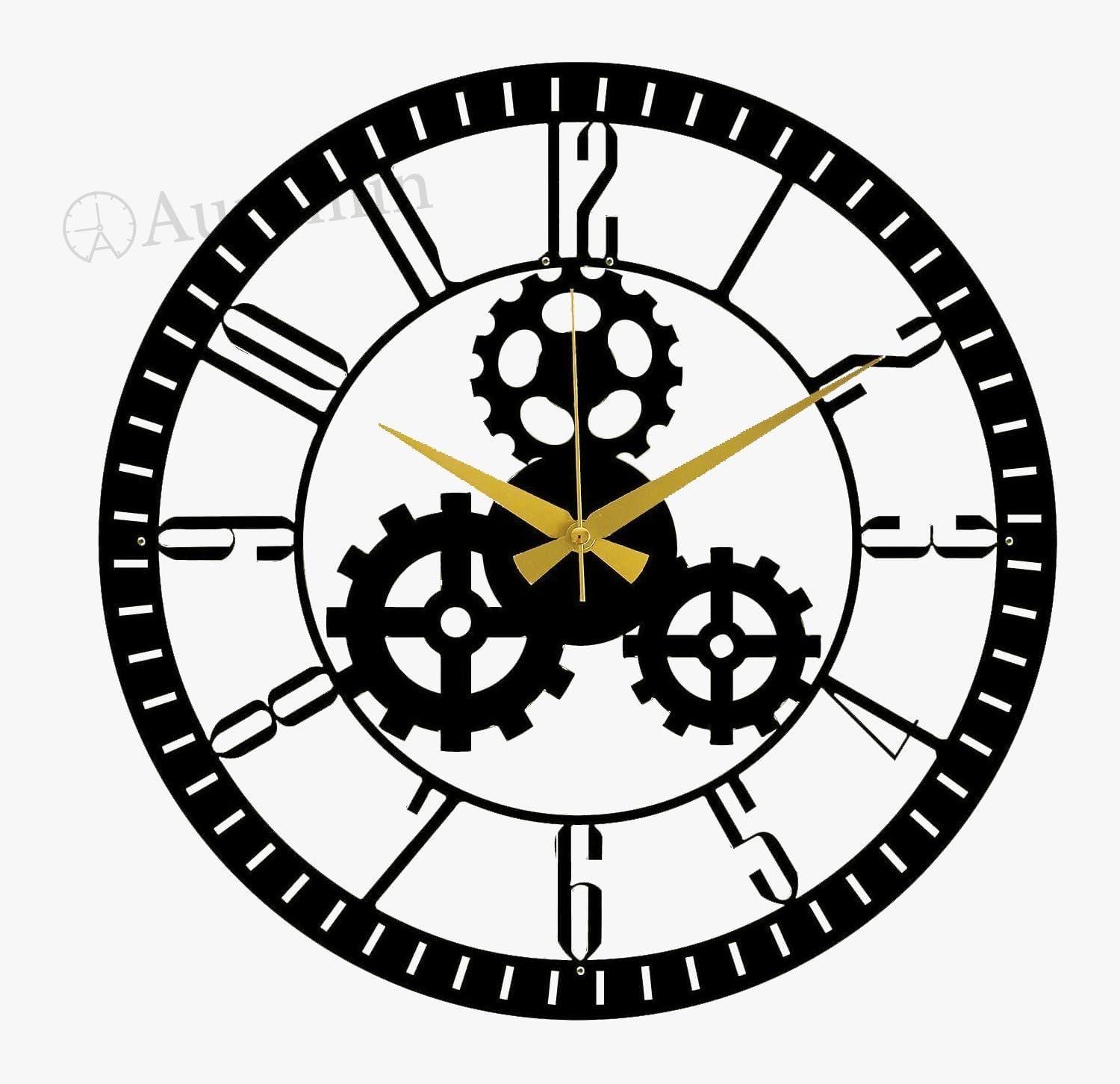 Auromin Gear Metal Wall Clock for Living Room | Fancy Wall Watch for Bedroom, Hall, Kitchen, Drawing Room | Large Size Hanging Analog Watch for Home Décor | Best Non-Ticking Silent Wall Watch (B0CQV7XJHZ) Amazon Price History, Amazon Price Tracker