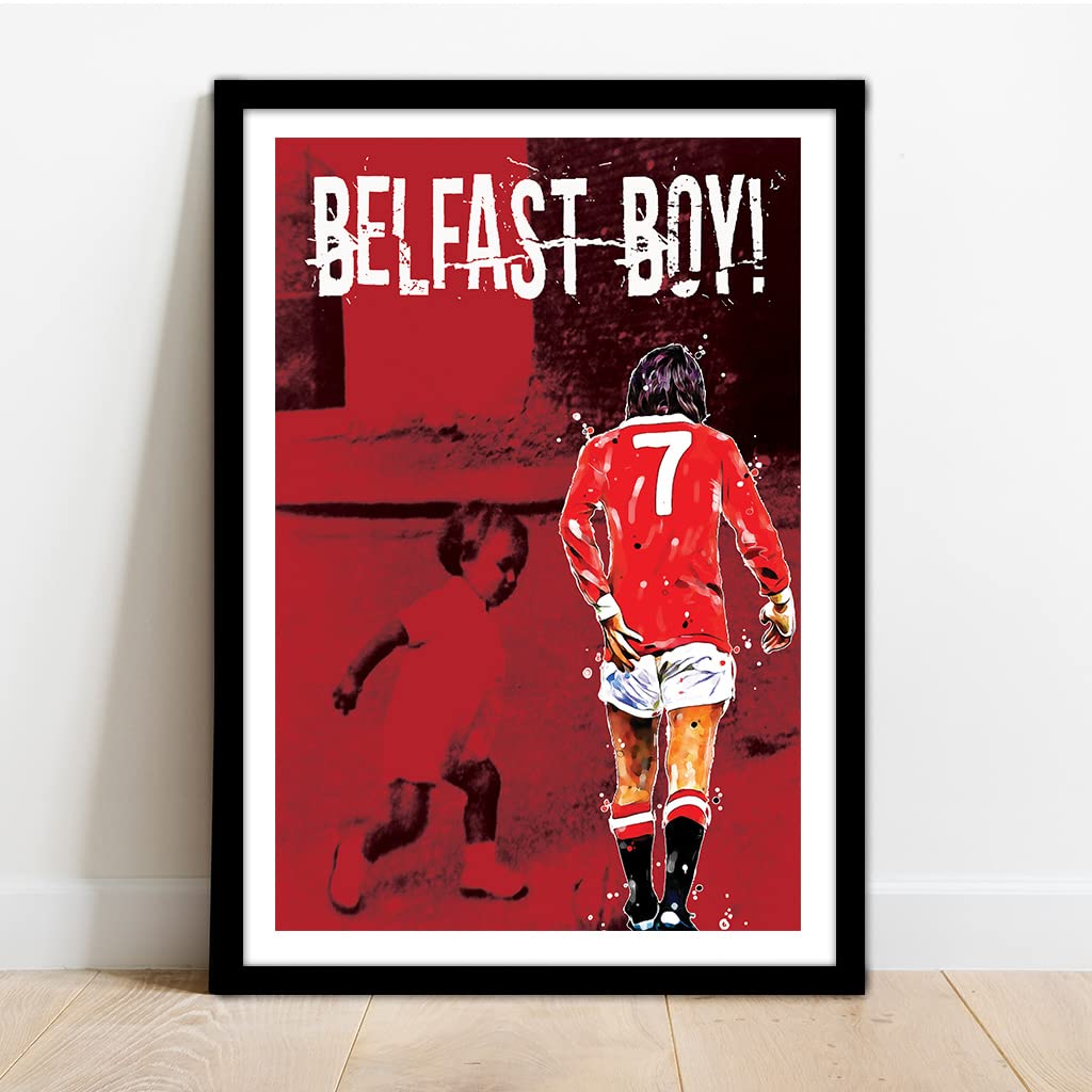 Manchester United - Man UTD - George Best Art - Framed Print