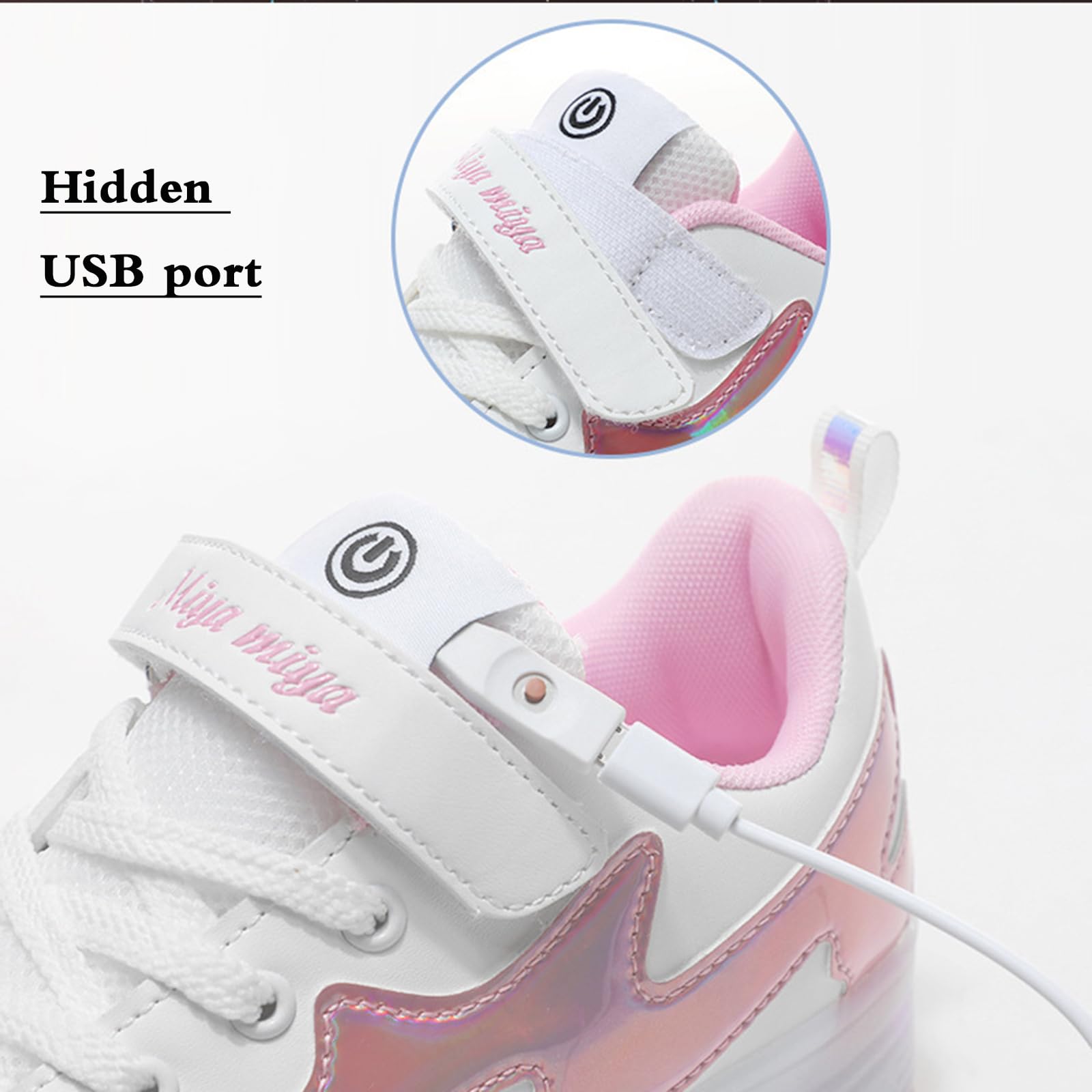 Chaussures à roulettes LED 2 Roues,Chaussures à roulettes Lumineuses LED,Baskets Patinage à Roues RéTractables,Multifonctionnel,Convient Aux Sorties en Famille