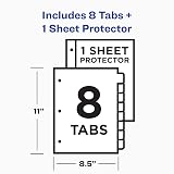 Avery® Clear Easy View Durable Plastic Dividers, 8-Tab, 1 Set – view 3