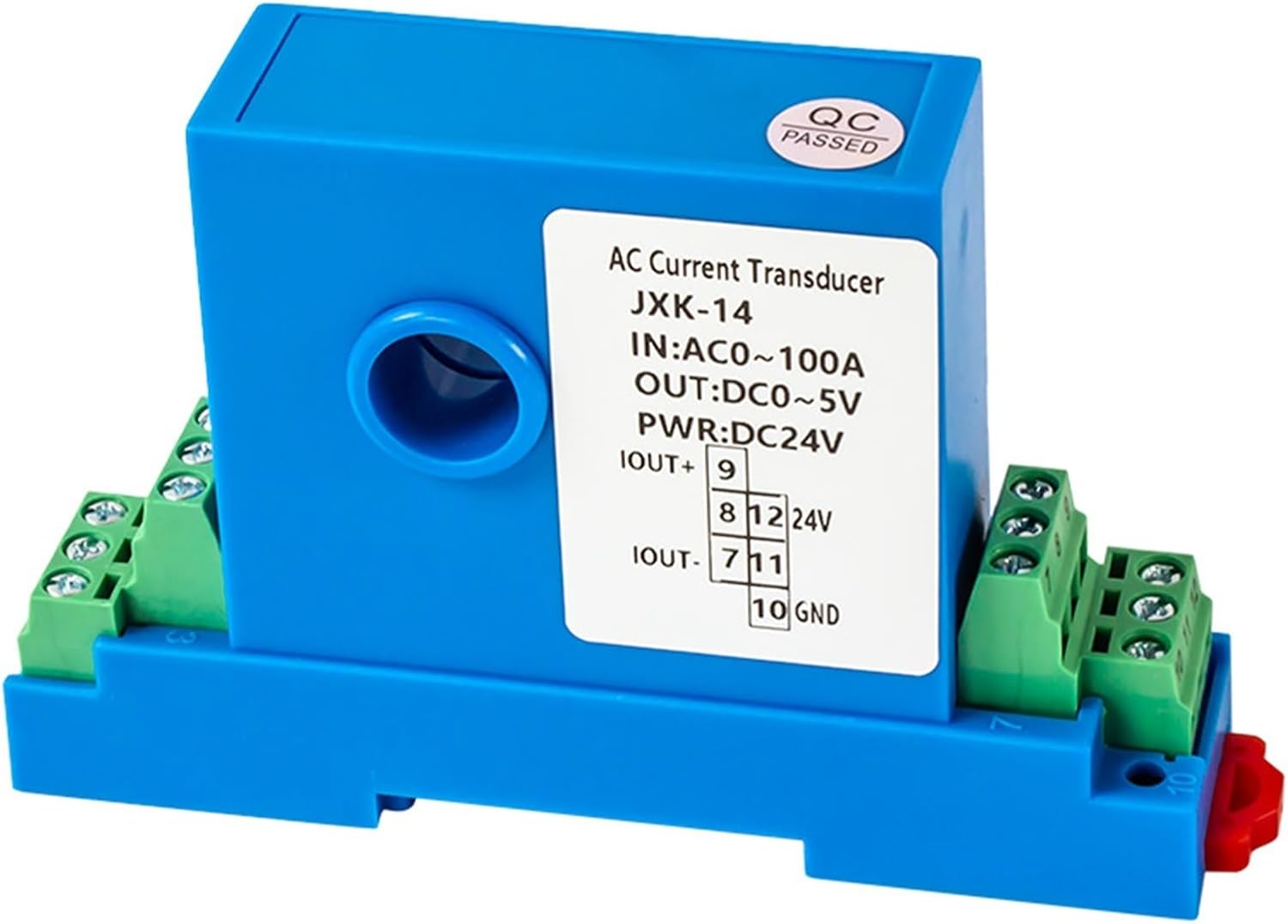 AC DC Current Transmitter 1A 10A 20A 50A to 4-20mA Current Sensor 4-20mA 0-10V RS485 Current Transducer Transmitter(12mm Hole,AC0-150A_0-5V Output_DC12V Power Supply)