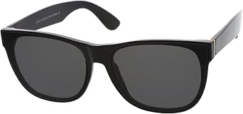 zeroUV Retro Oversize Wide Temple Square Flat Lens Horn Rimmed Sunglasses 60mm