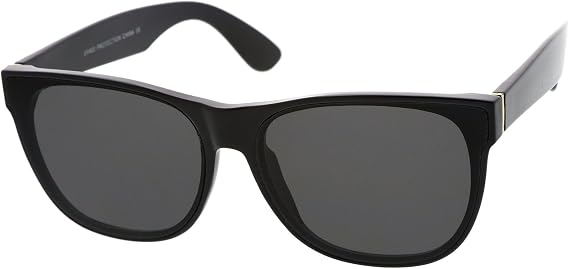 zeroUV Retro Oversize Wide Temple Square Flat Lens Horn Rimmed Sunglasses 60mm