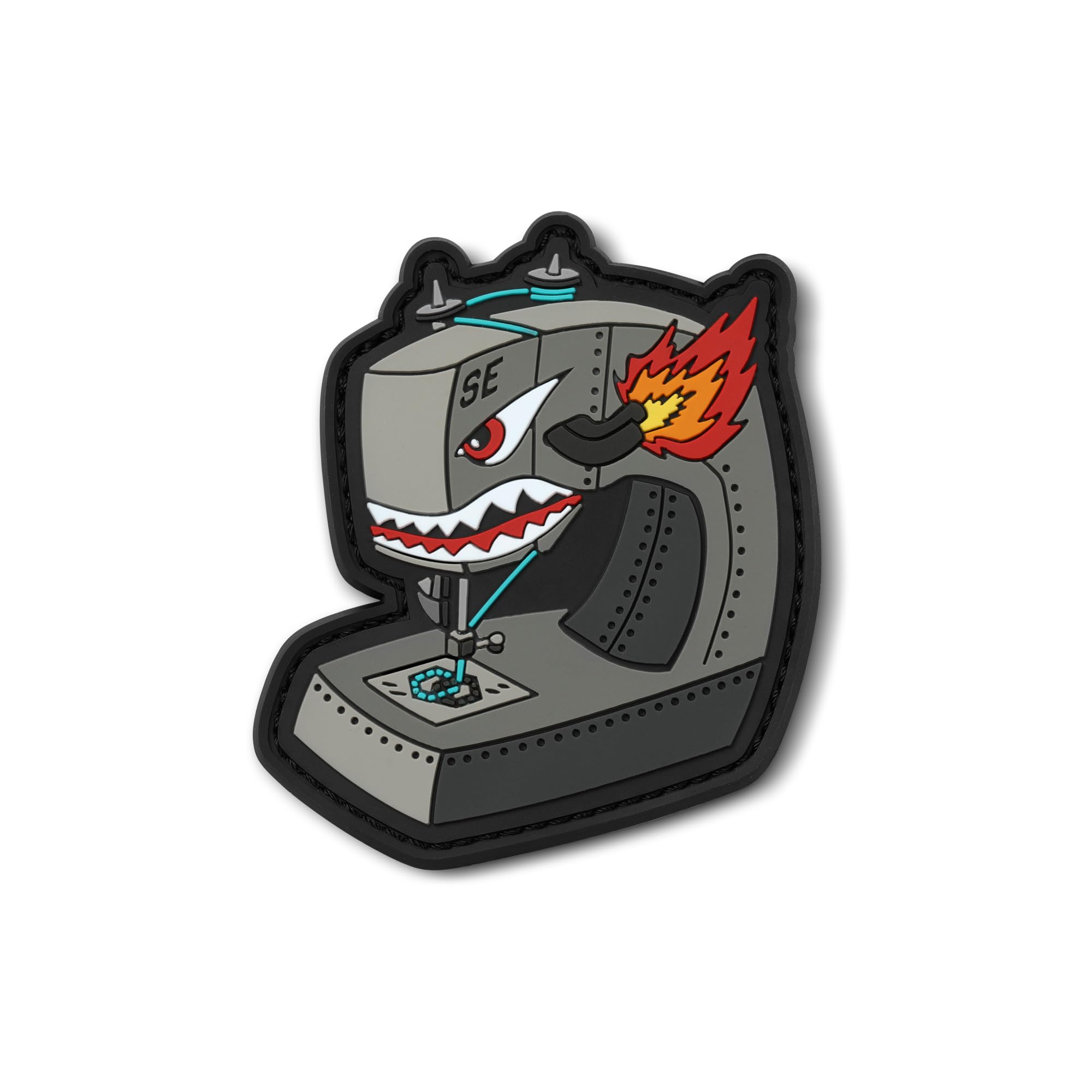 Savior EquipmentTactical Angry Sewing Machine PVC Moral Patch, Funny Meme Patches for Army Backpack Gear Hat Military Hook and Loop Panel, 1-Pack