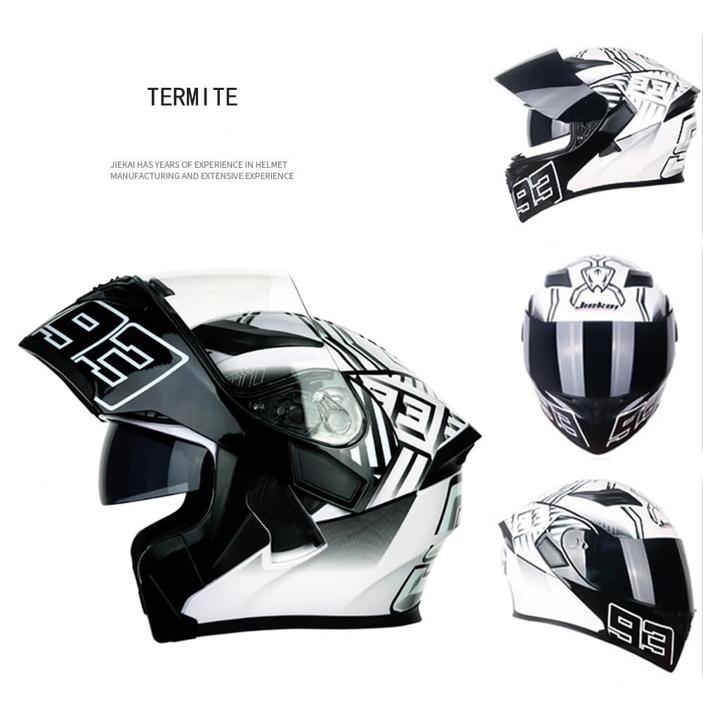Pełna twarz kask motocyklowy, pokrywa Flip, modułowy kask motocyklowy z podwójnymi wizjami przeciwsłonecznymi, dla dorosłych mężczyzn i kobiet Zatwierdzony przez ECE
