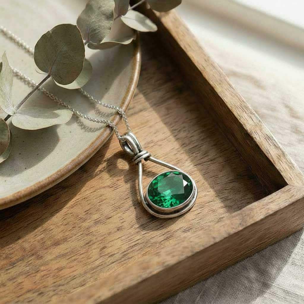 JEWELOPORIUM Boho Handmade Jewelry Natural Gemstone Labradorite, Amethyst, Rose Quartz, Lapis Oval 925 Sterling Silver Plated Pendant Necklace For Women