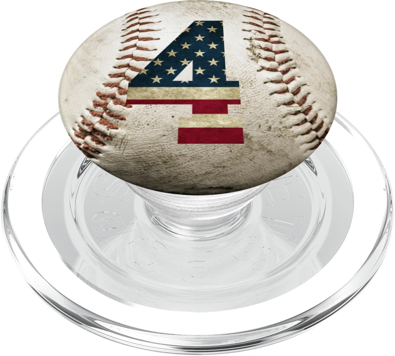 Baseball number 4 with American USA flag phone stand PopSockets PopGrip: Swappable Grip for Phones & Tablets PopSockets PopGrip for MagSafe