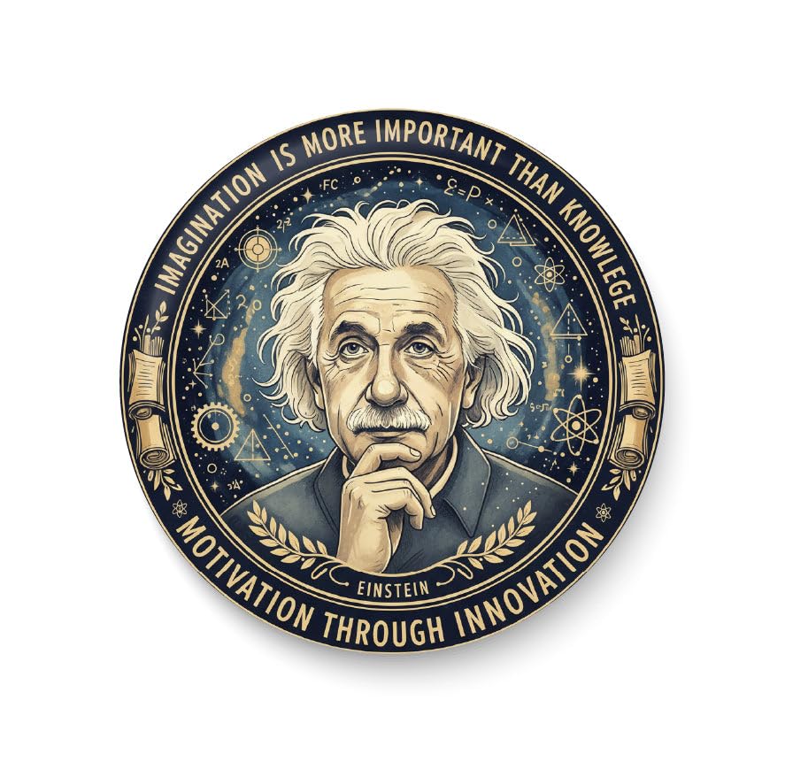 Albert Einstein I Motivation Through Innovation I Scientist I Pin Badge Multicolor-image-32