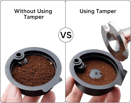 Reusable Coffee Capsules, Refillable Coffee Filte Compatible for Tassimo Machines,Coffee Pods with Reusable Lids (180ml+Tamper)