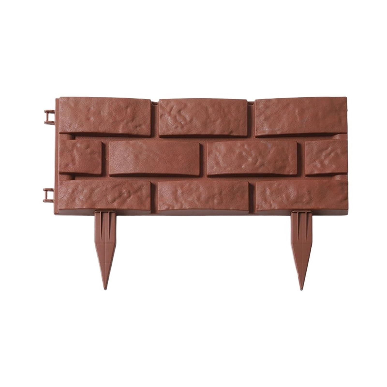 Lot de 4 bordures de clôture décoratives en plastique marron pour jardin et maison