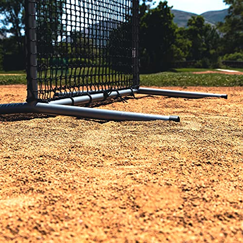 Skywalker Sports Baseball and Softball Pitching Screen | Batting Practice Equipment | 7ft x 5ft Black UV Treated Net and Steel Frame
