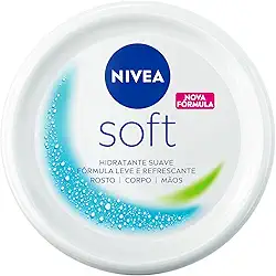 NIVEA Creme Soft 48g - Hidratação suave para rosto, mãos e corpo com fórmula leve e refrescante