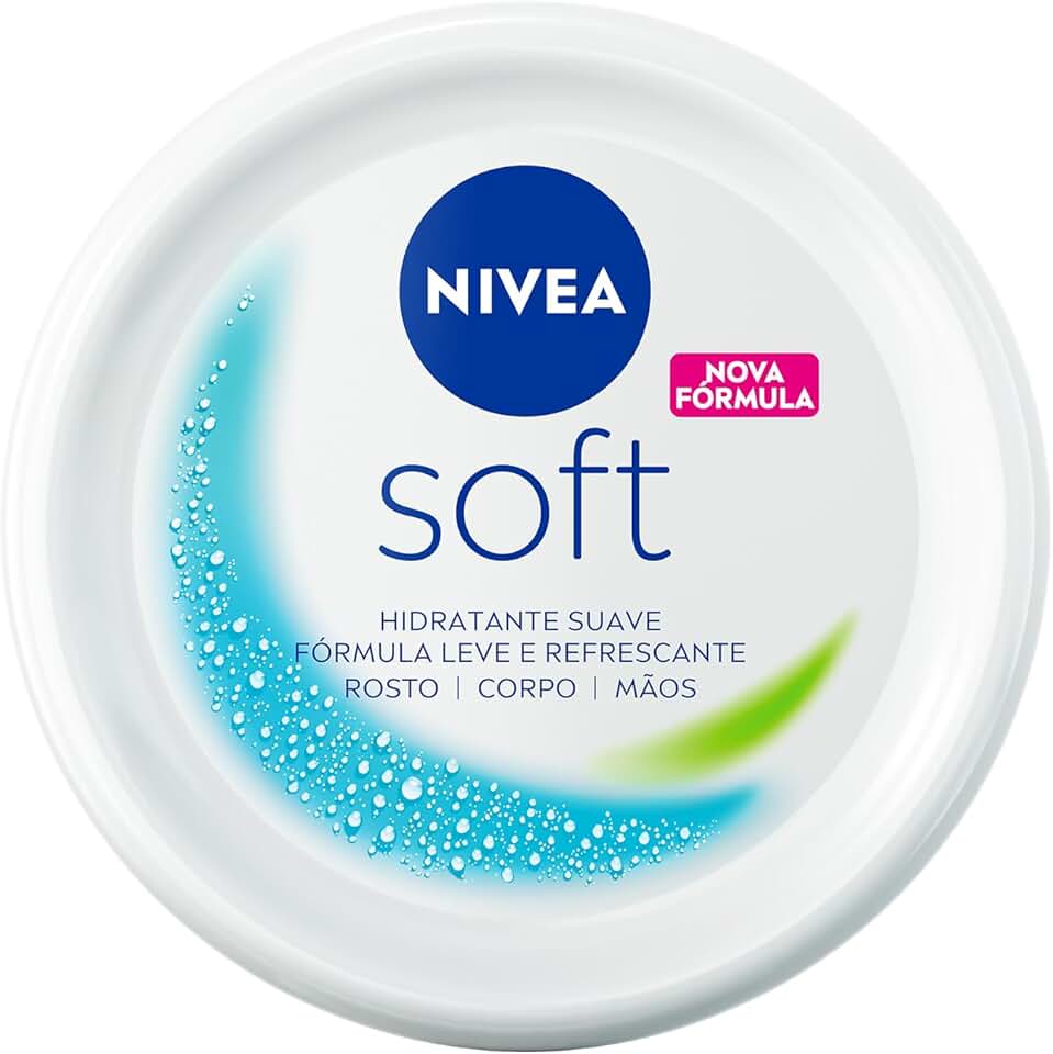 NIVEA Creme Hidratante Soft 48g, Hidratação Suave 48h, Fórmula Leve e Refrescante, Rápida Absorção, Corporal e Facial