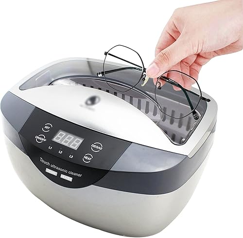 NICHOY Limpiador ultrasónico, máquina de limpieza digital de joyas con calefacción y temporizador ajustable para joyas, lentes, herramientas