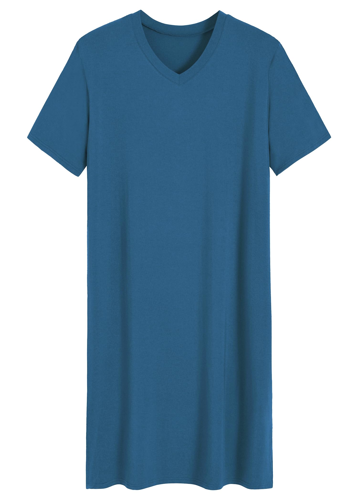 Latuza Men's Viscose Nightshirt Short Sleeves Sleep Shirt