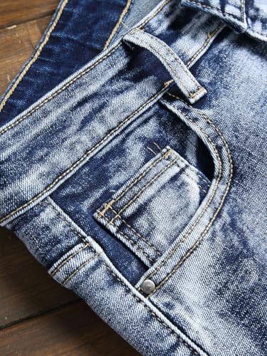 Mens Jeans Slim Fit Straight Leg Stretchy Streetwear Summer Light Wash Skinny Jeans4