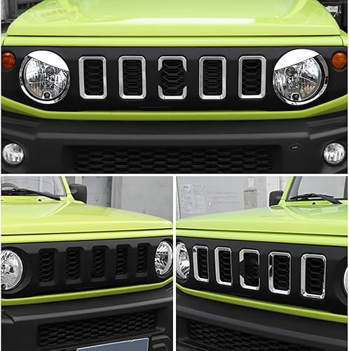 Miniatura 6 de Cubierta de rejilla frontal para rejilla decorativa para Jimny 2019 2020 2021 2022 2023 ABS cromado accesorios exteriores del coche